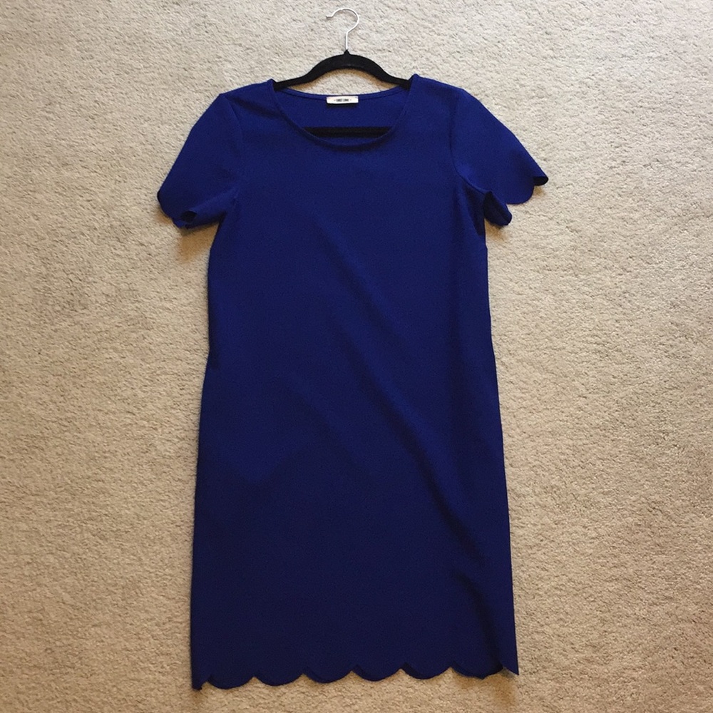 First Love blue shift dress.